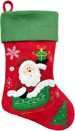 Vianočná dekorácia Ponožka so santom, 41 cm