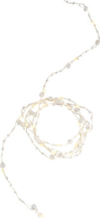 Vianočné osvetlenie reťaz Pearl, 20 LED, teplá biela, s perlami, 2xAA, interiér