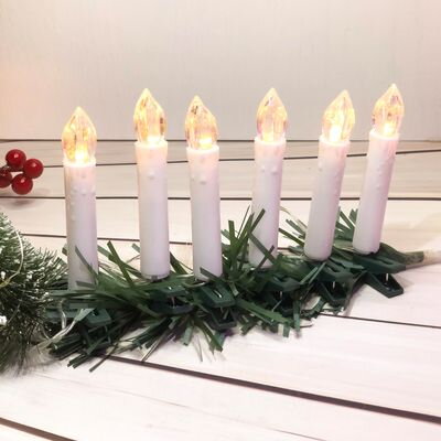 Sviečka MagicHome Vianoce, so štipcom, reťaz, 10 LED, 2xAA, 10 ks, časovač, 1,5x9 cm