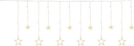 Vianočné osvetlenie reťaz Curtain, 138× LED, teplá biela, s hviezdami, 2,2×0,9 m, exteriér