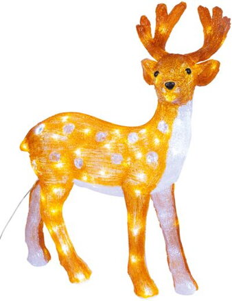 Vianočná dekorácia Jeleň, 80 LED, studená biela, akryl, IP44, exteriér, 46x27x63 cm