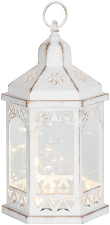 Vianočný lampáš Morocco, 30 mLED, čierny, časovač, 32 cm