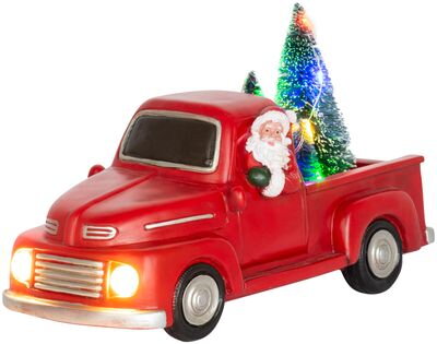 Vianočná dekorácia Vianočné auto so santom, LED, 3xAA, interiér