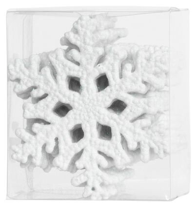 Vianočné ozdoby na stromček 12 ks, snehová vločka, biela, 10 cm