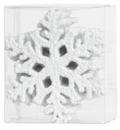 Vianočné ozdoby na stromček 12 ks, snehová vločka, biela, 10 cm