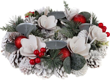 Adventný veniec MagicHome, prírodný, biely, 30 cm