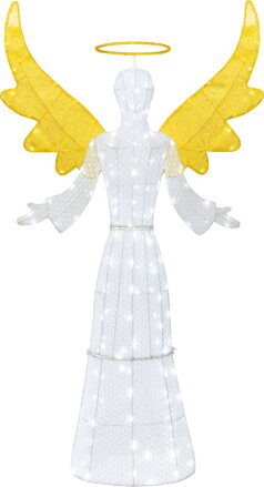Dekorácia MagicHome Vianoce, Anjel, 156xLED studená biela, IP44, 100x25x172 cm