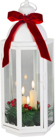 Lampáš MagicHome Vianoce, so stuhou, 3xLED teplá biela, 3xAAA, IP20, 16x14x38,5 cm