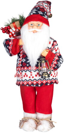 Dekorácia MagicHome Vianoce, Santa, so svetrom, 60 cm