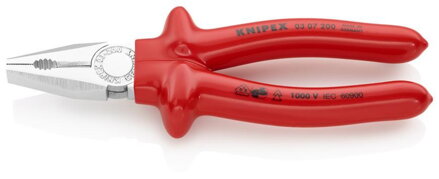 Kliešte KNIPEX 03 07 200 – 200 mm, kombinované, CrV, VDE 1000V