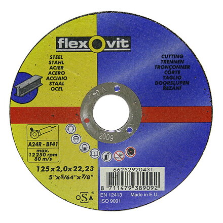 Rezný kotúč na kov flexOvit 20431 125x2,0 A24R-BF41 oceľ