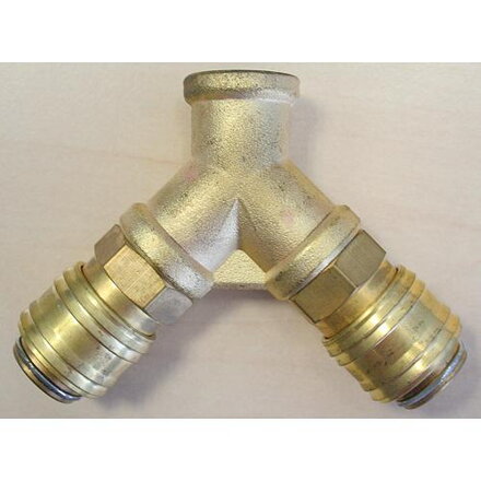 Rozdvojka na vzduch Airtool YQ-1, 3/8", mosadzná