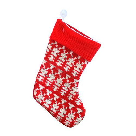 Vianočné ozdoby na stromček ponožka, červená, vianočný motív, bal. 5 ks