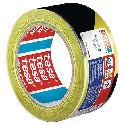 Výstražná páska žlto-čierna tesa PRO Marking, 50 mm, L-33 m
