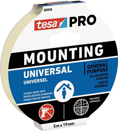 Obojstranná lepiaca páska tesa® Mounting PRO Universal, montážna, 19 mm, L-5 m