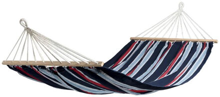 Závesná hojdacia sieť OLIVIA, bavlna, zeleno-modrá, max. 200 kg, 200x150 cm