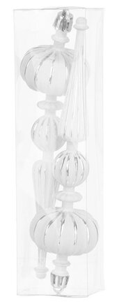 Ozdoba MagicHome Vianoce, 2 ks, 16 cm, strieborné, na vianočný stromček