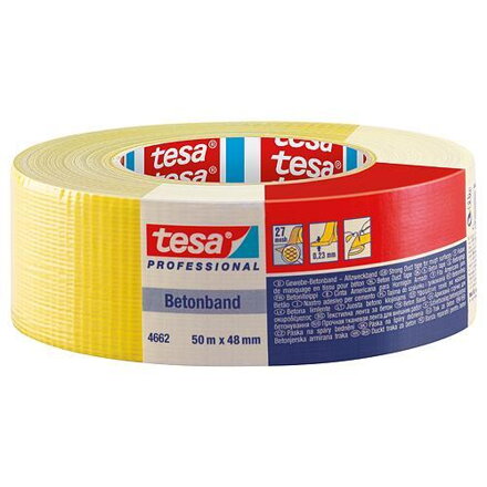 Textilná páska tesa PRO Betonband, žltá, 48 mm, L-50 m
