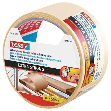 Páska tesa® Extra STRONG Permanent, fóliová, biela , 50 mm, L-5 m