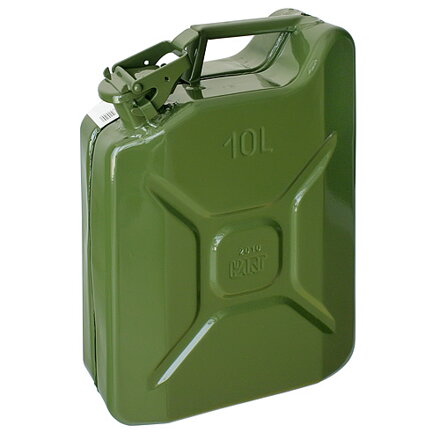 Kanister na benzín JerryCan 20 l, kovový, na PHM, GS/TUV, zelený, RAL6003