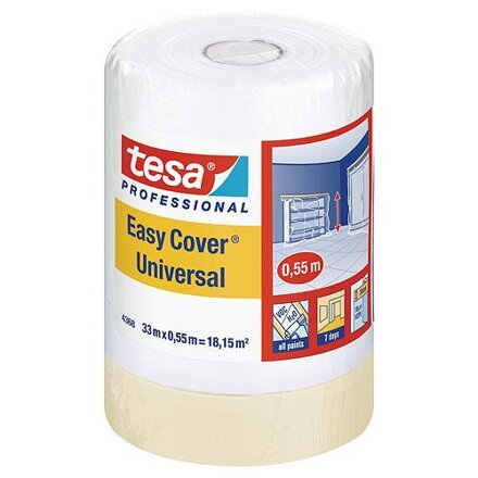 Fólia tesa® Pro Easy Cover® Universal, s páskou, 550 mm, L-33 m, transparentná