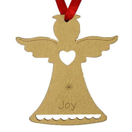 Vianočné ozdoby na stromček Anjel JOY, závesná, zlatá, bal. 5 ks