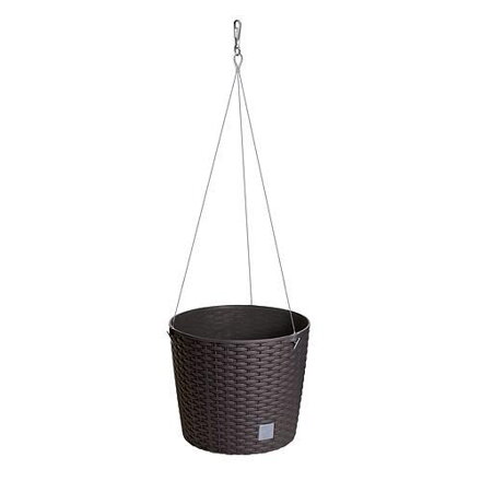 Prosperplast Kvetináč RATO Round WS 260, tmavohnedý, závesný, s vešiakom
