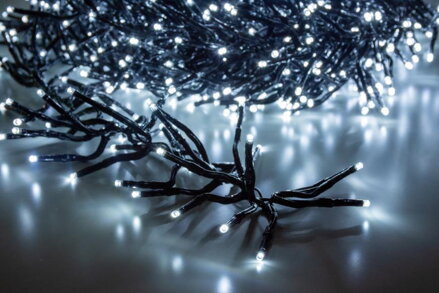 Vonkajšie vianočné osvetlenie reťaz 1120 LED studená biela, jednoduché svietenie, 230V, 50 Hz, IP44, exteriér