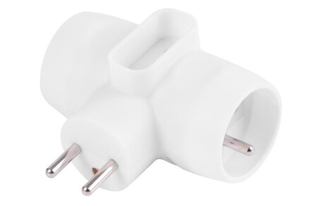 Strend Pro Zásuvka rozbočovacia biela, 230 V, IP20, max. 3680 W, 1x6A, 2x16A