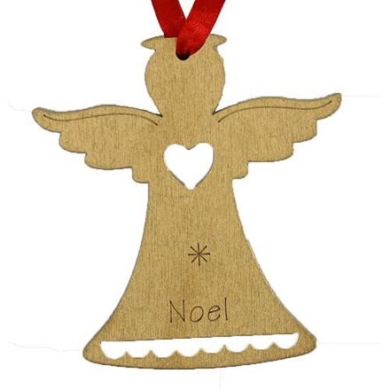 Vianočné ozdoby na stromček Anjel NOEL, závesná, zlatá, bal. 5 ks
