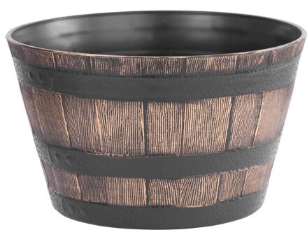 Kvetináč Strend Pro Woodeff, 39x28 cm, zlatý, truhlík, efekt dreva