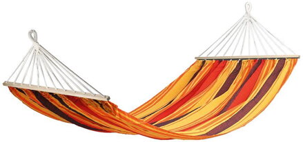 Závesná hojdacia sieť OLIVIA, bavlna, oranžová, max. 200 kg, 200x150 cm