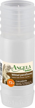 Náplň do kahanca Bolsius Angela Light biela, 72 h, 222 g. 50x120 mm, parafín