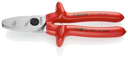 Noznice kablove KNIPEX 95 17 200, 200 mm, do 20mm/70mm2, dvojity brit, VDE