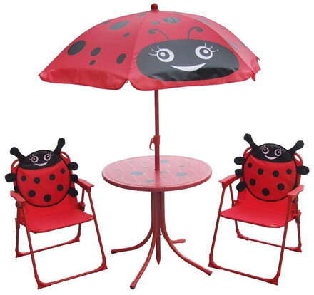 ST Leisure Equipment Set LEQ MELISENDA Mariquita, lienka, slnečník 105 cm, stôl 50 cm, 2 stoličky