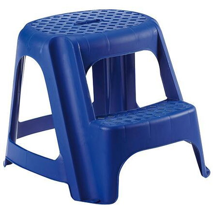 Stúpadlo plastové, 2-stupienkové, modré, výška 40 cm