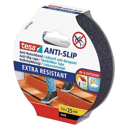 Protišmyková páska na schody tesa Anti-slip, čierna, 25 mm, L-5 m