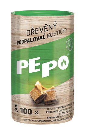 PE-PO Podpaľovač drevný, kocky, 100 podpalov