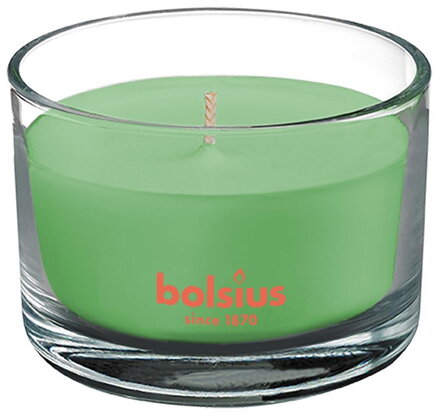 Vonná sviečka Bolsius Jar True Scents 63/90 mm, zelený čaj