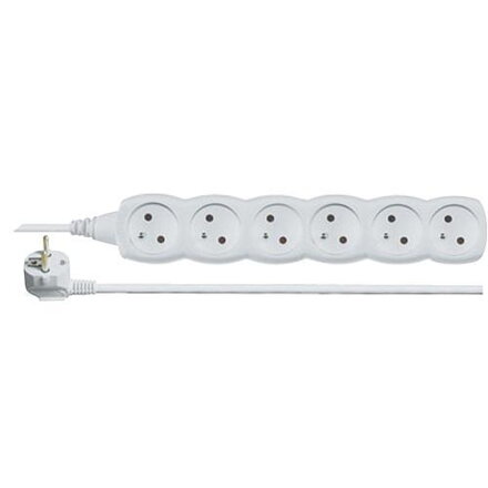 Strend Pro Predlžovací kábel DG-F805B 7m, biely, 5 zásuviek