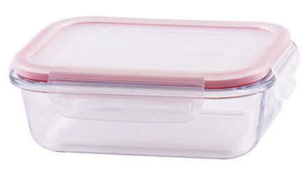Dóza na potraviny MagicHome BSG2, 650 ml, 17x13x6 cm, borosilikátové sklo/PP