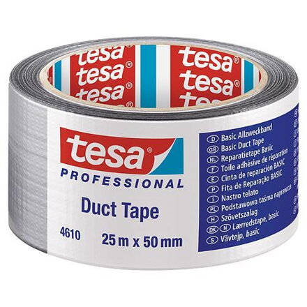 Textilná páska tesa BASIC Duct Tape, strieborná, 50 mm, L-25 m