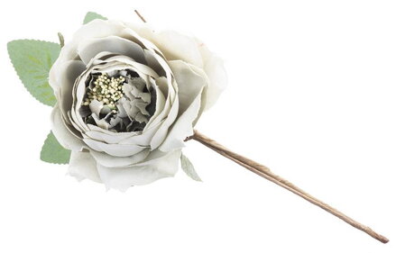Umelý kvet ruža rozvitá, zelená, stonka, bal. 6 ks