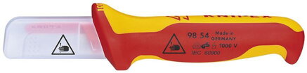 Noz KNIPEX 98 54, 190 mm, rovny, odizolovaci, na kable, VDE 1000V