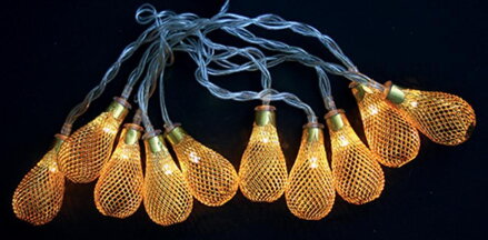 MagicHome Reťaz Lantern Ball, zlatá, 2xAA