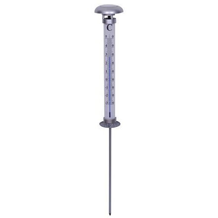 Záhradný teplomer Strend Pro TMSH-149 Earth, solárny, LED, sivý