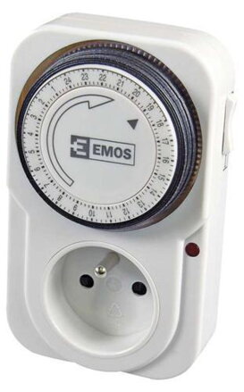 Časovač EMOS TS-MD3, mechanická spínacia zásuvka, 230 V, 3680 W