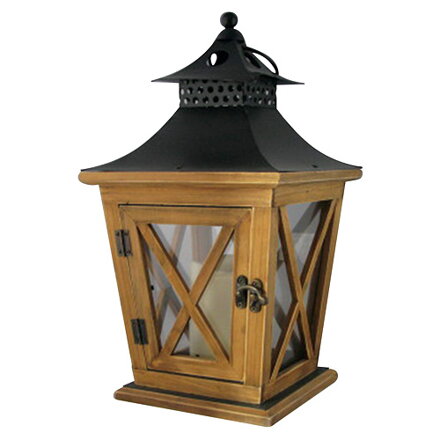 Lampáš Nicehome WL8680, 19x19x36 cm, LED, 3xAAA, drevo
