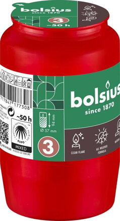 Náplň do kahanca Bolsius, 50 h, 57x94 mm, červená, olej