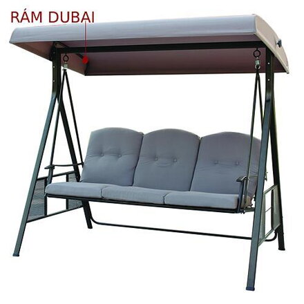 Rám DUBAI na strechu záhradnej hojdačky, TL, kovový, čierny